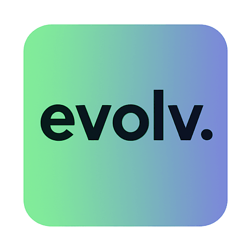 The Evolv. logo is displayed on a gradient background.